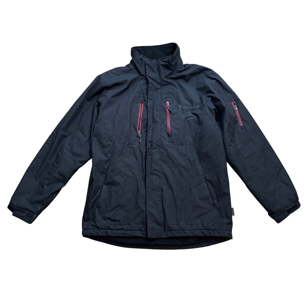 Free Country Mens Jacket Black Lightweight Rain Coat Active Outdoor Size Medium‎